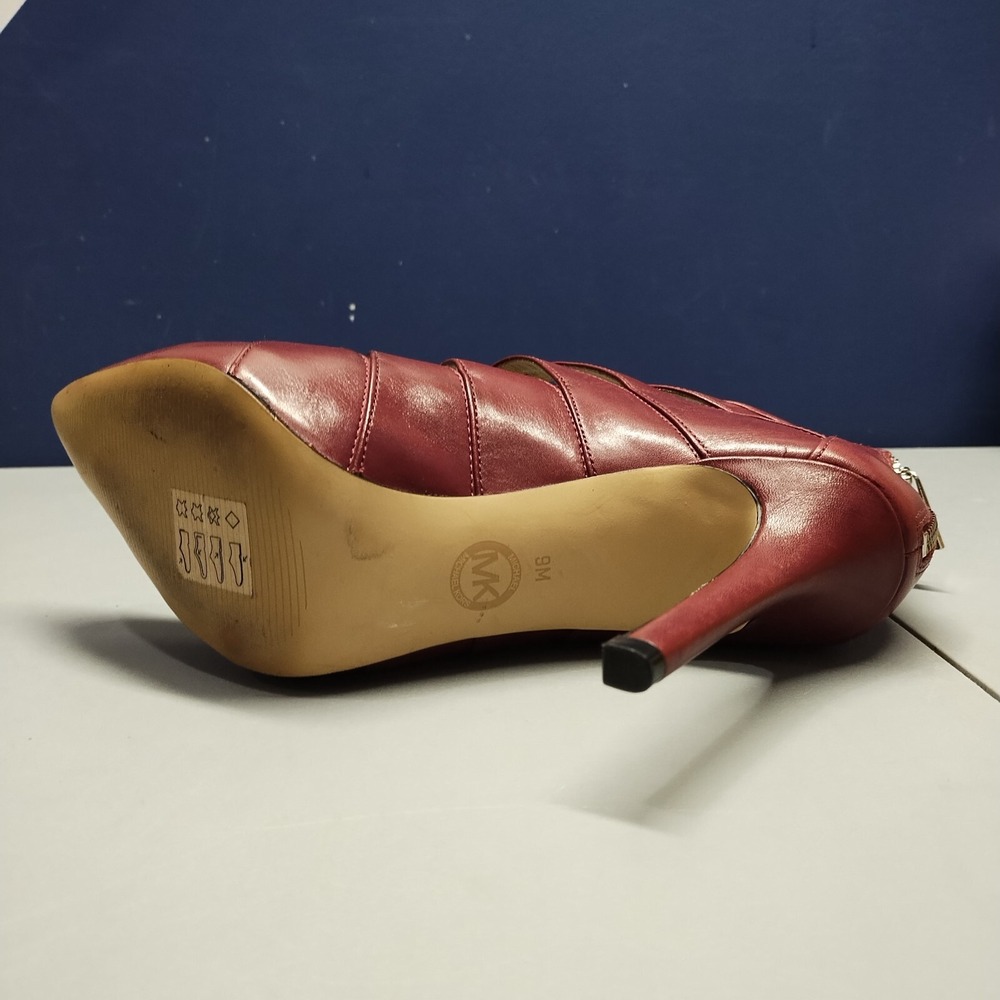 Michael Kors Mavis Back Zip Stiletto Heels Womens US 9M Burgundy Pointed Toe - Picture 10 of 11